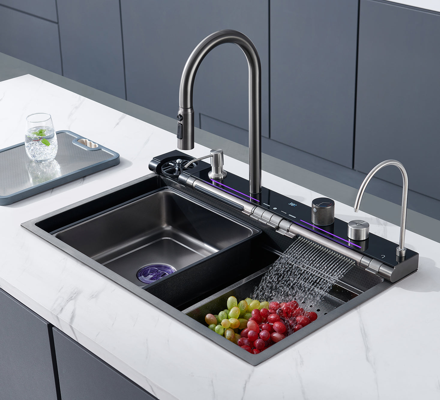 3158D Waterfall Kitchen Sink Stainless Steel Kitchen Sink