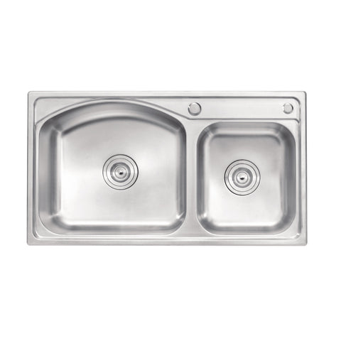 MT8145 Double Triangle Bowl Pressed Sink