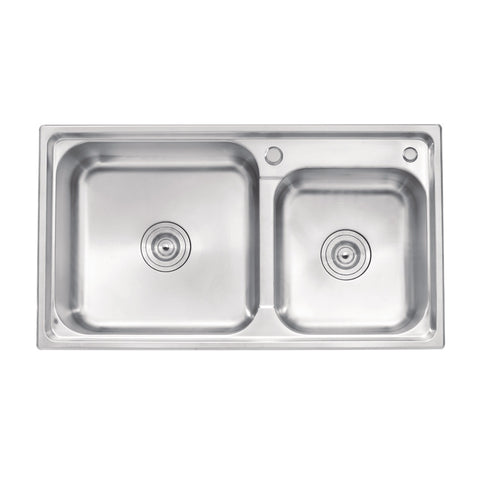 MT8346 Double Triangle Bowl Pressed Sink